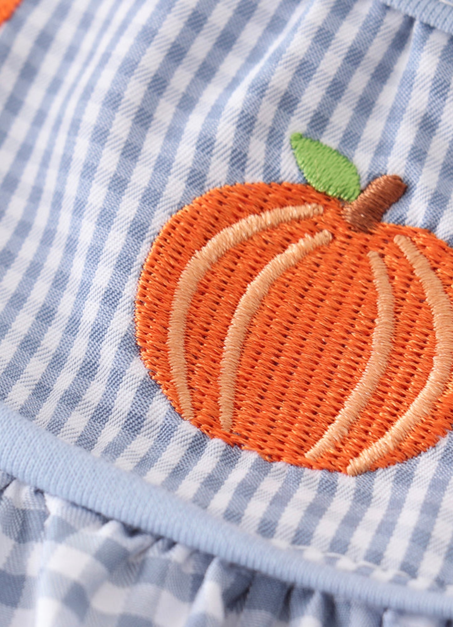 Gingham Girl Pumpkin Set - blue