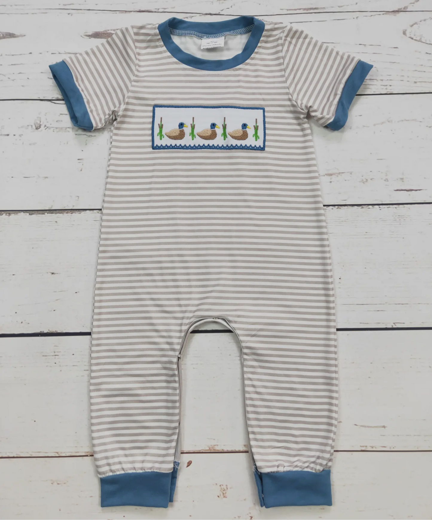 Striped Duck Appliqué Romper