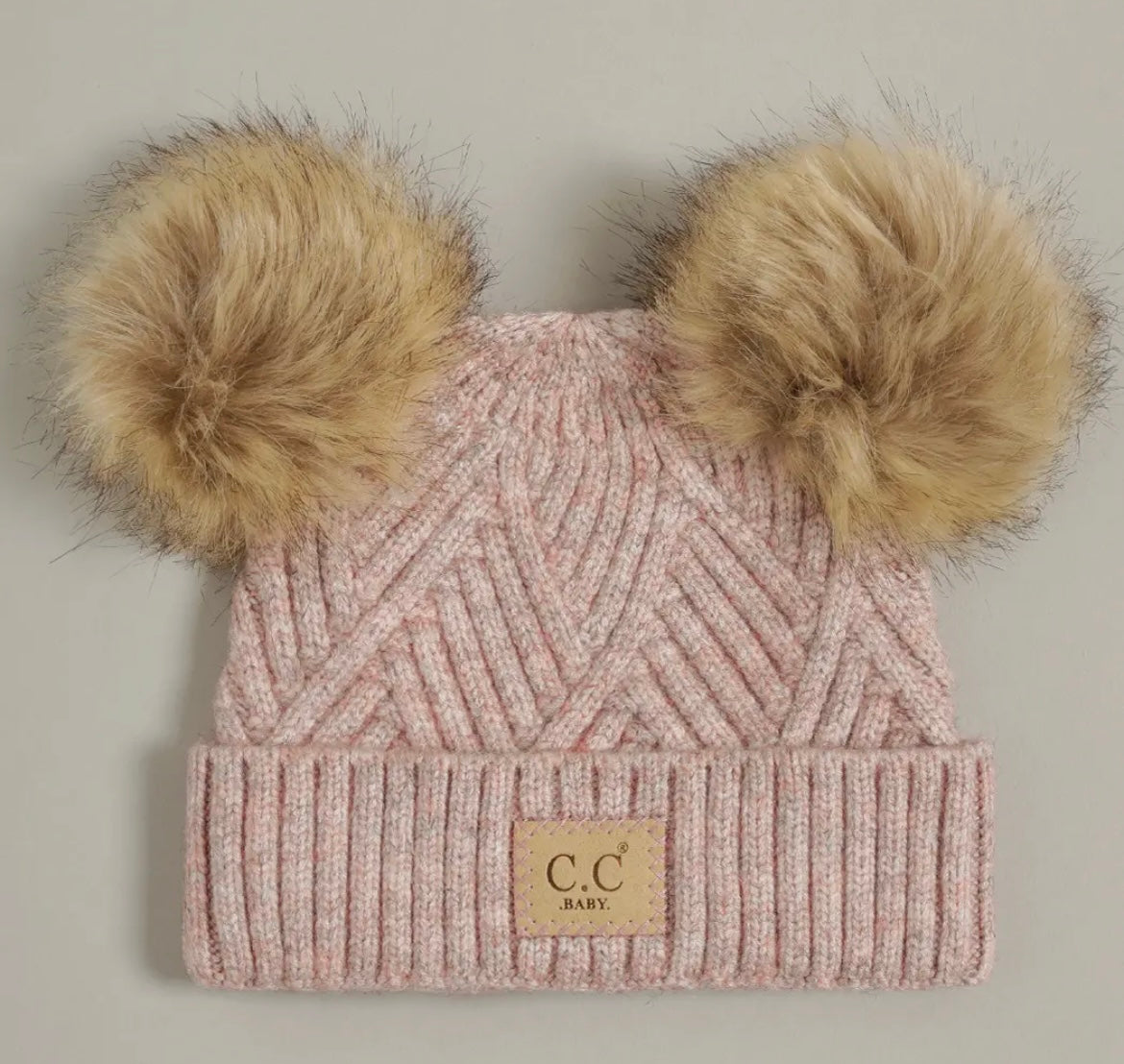 Baby beanie with double Pom-pom