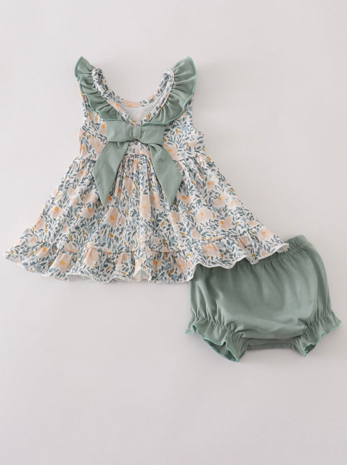 Sage Ruffle Bloomer Set