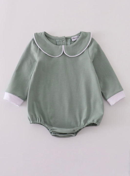 Sage long sleeve boy bubble