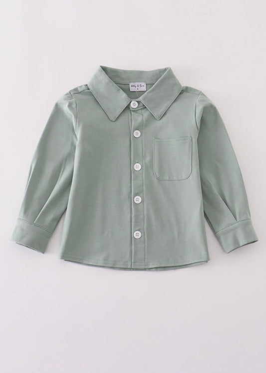 Sage long sleeve button down