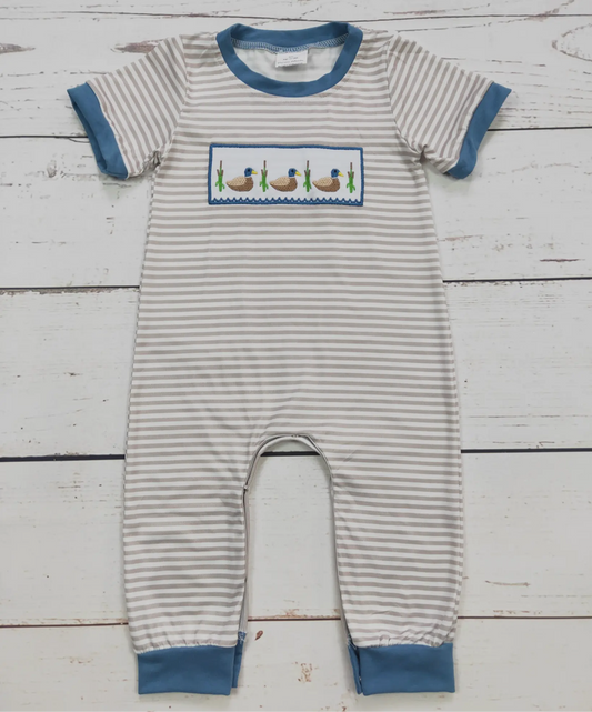 Striped Duck Appliqué Romper