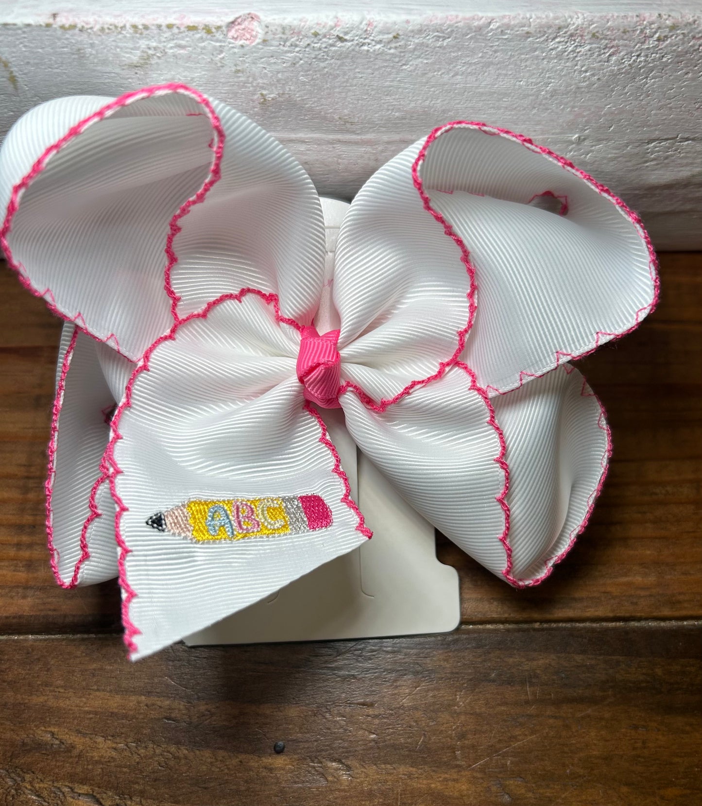 ABC Embroidered Bow