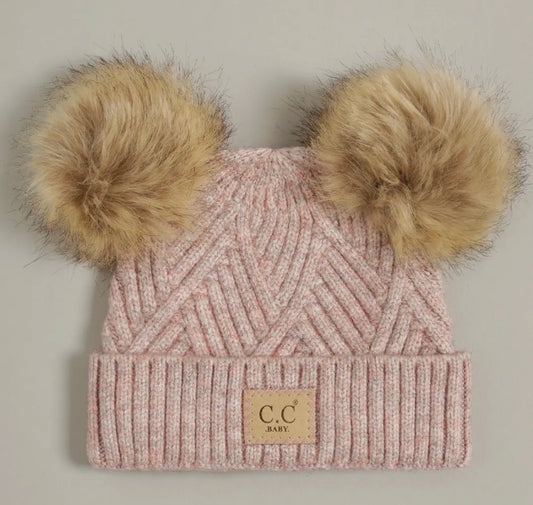 Baby beanie with double Pom-pom