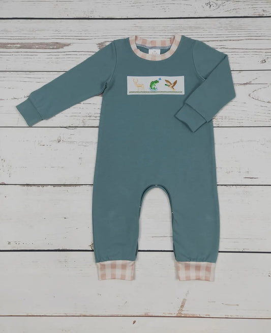 Gone fishing boy romper