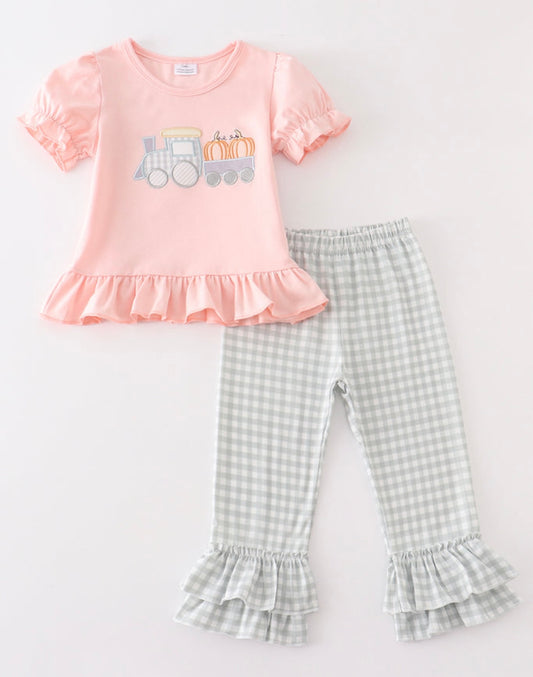 Pumpkin train girl set