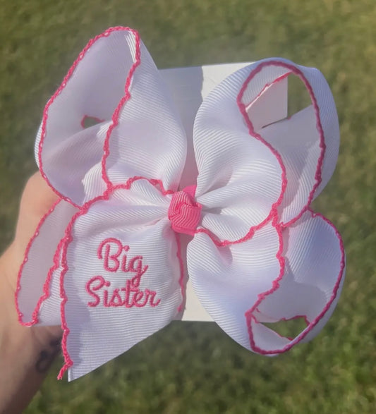 Big Sister Embroidered Bow