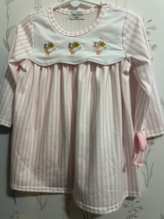 Pink Stripe Turkey Dress