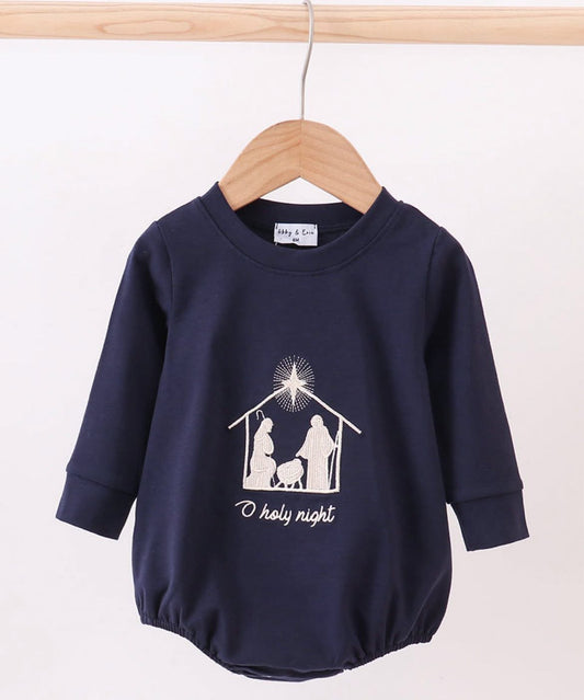 Oh Holy Night embroidered boy bubble