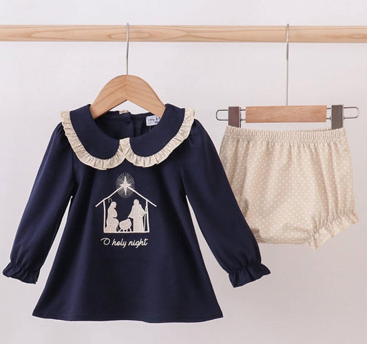 Oh Holy Night embroidered bloomer set
