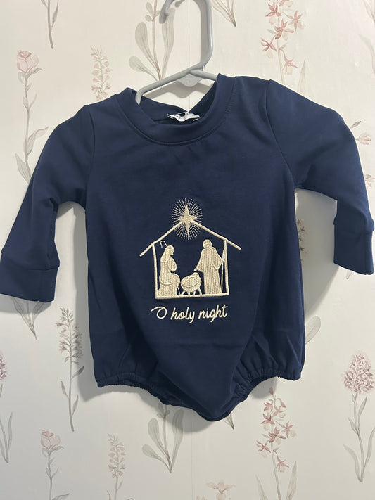 Oh Holy Night embroidered boy bubble
