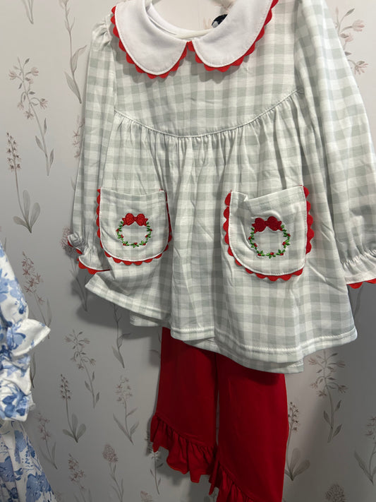 Wreath girl pant set